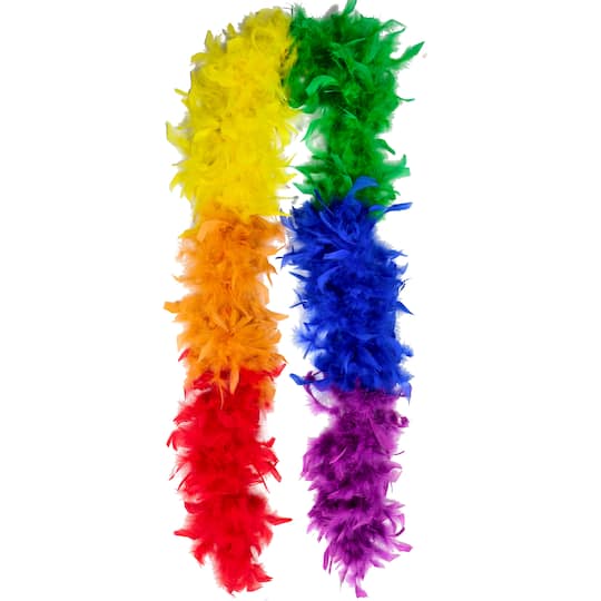 6ft. Rainbow Feather Boa Garland by Celebrate It™